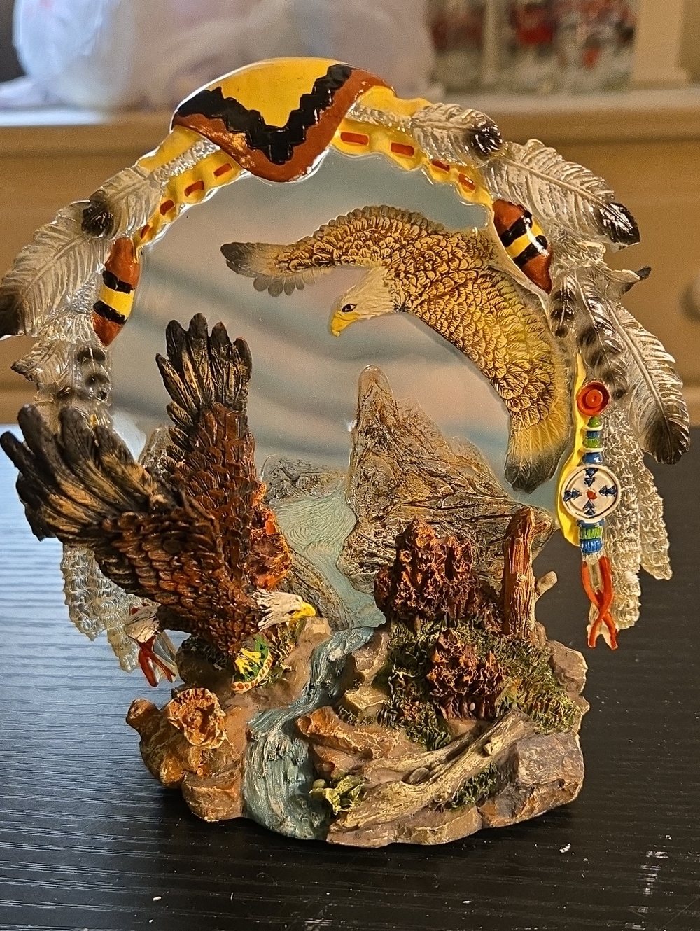 Native Eagle Table Accent Sculpture - Multicolor